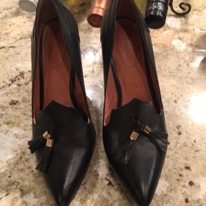 Women’s black tassel heel 3”